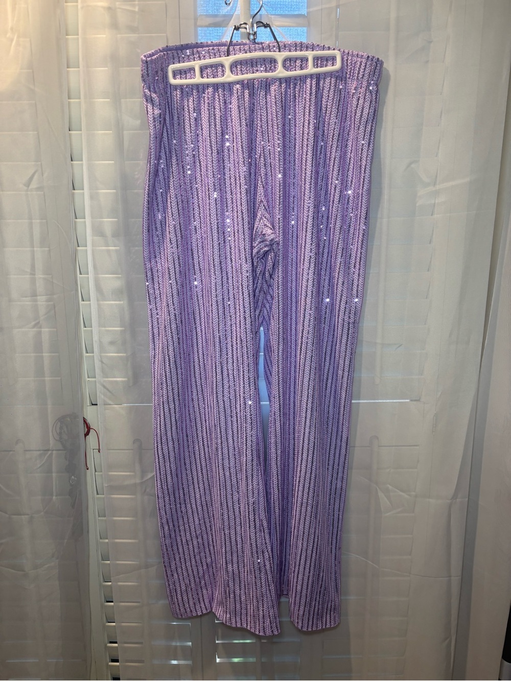STINE GOYA Lavender Knit Wide-Leg Trousers
